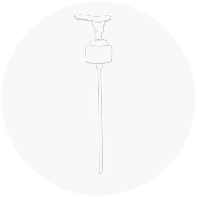 Outline of a soap dispenser on a white background